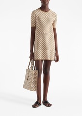 Prada jacquard-logo cotton knitted dress