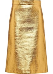 Prada laminated A-line skirt