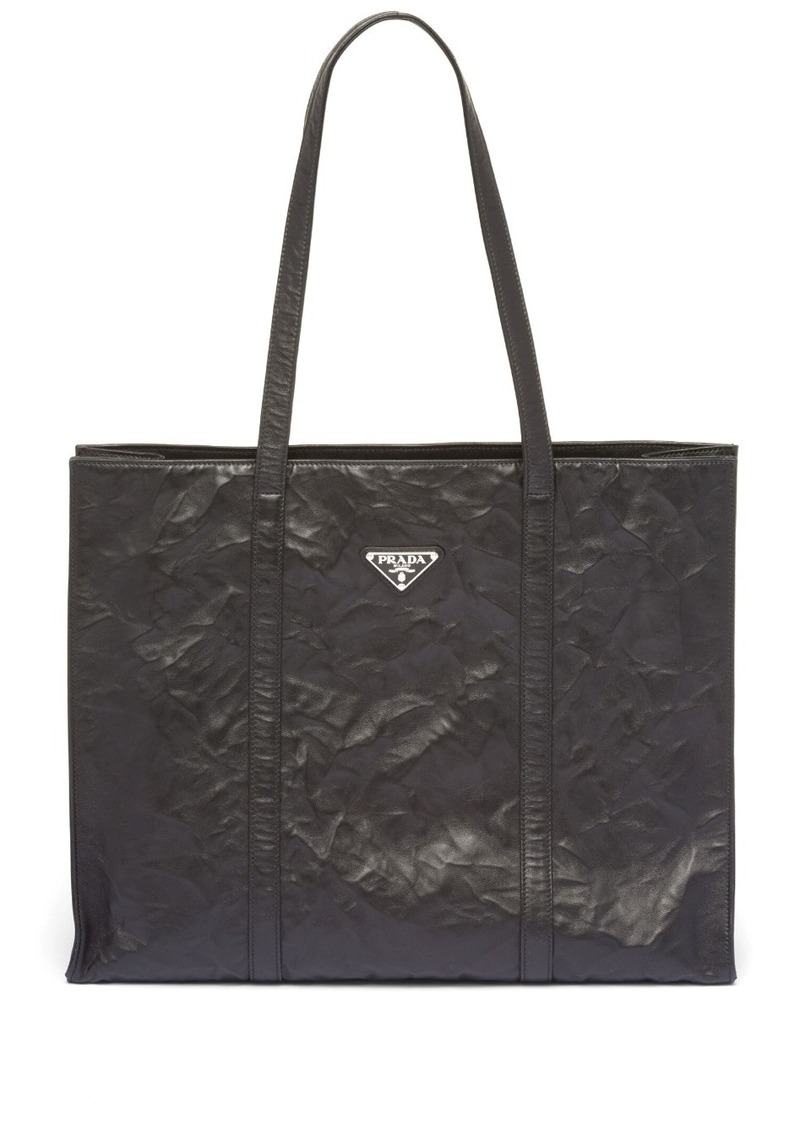 Prada large leather tote bag