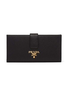 Prada large logo plaque wallet