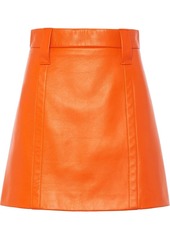 Prada leather fitted mini skirt