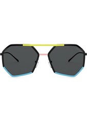 Prada logo-embossed heptagon-frame sunglasses