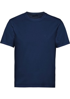 Prada logo-embroidered cotton T-shirt