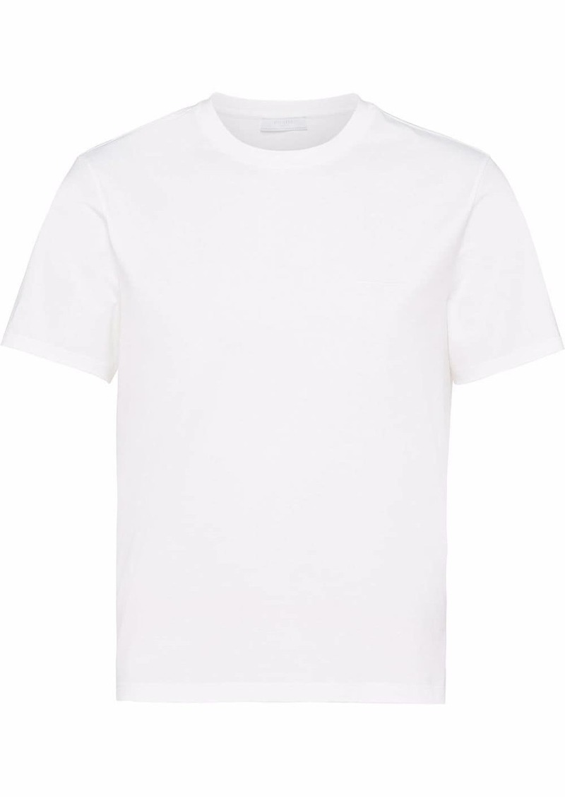 Prada logo-embroidered cotton T-shirt