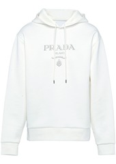 Prada logo-embroidered cotton hoodie