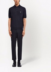 Prada logo-embroidered wool polo shirt