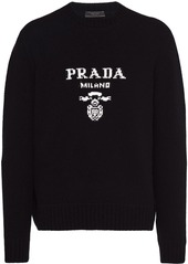 Prada logo intarsia wool-cashmere jumper