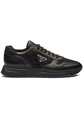 Prada logo-jacquard leather sneakers