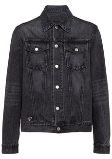 Prada triangle-logo denim blouson jacket