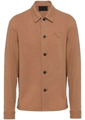 Prada logo-patch long-sleeve shirt