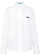 Prada logo-patch long-sleeve shirt