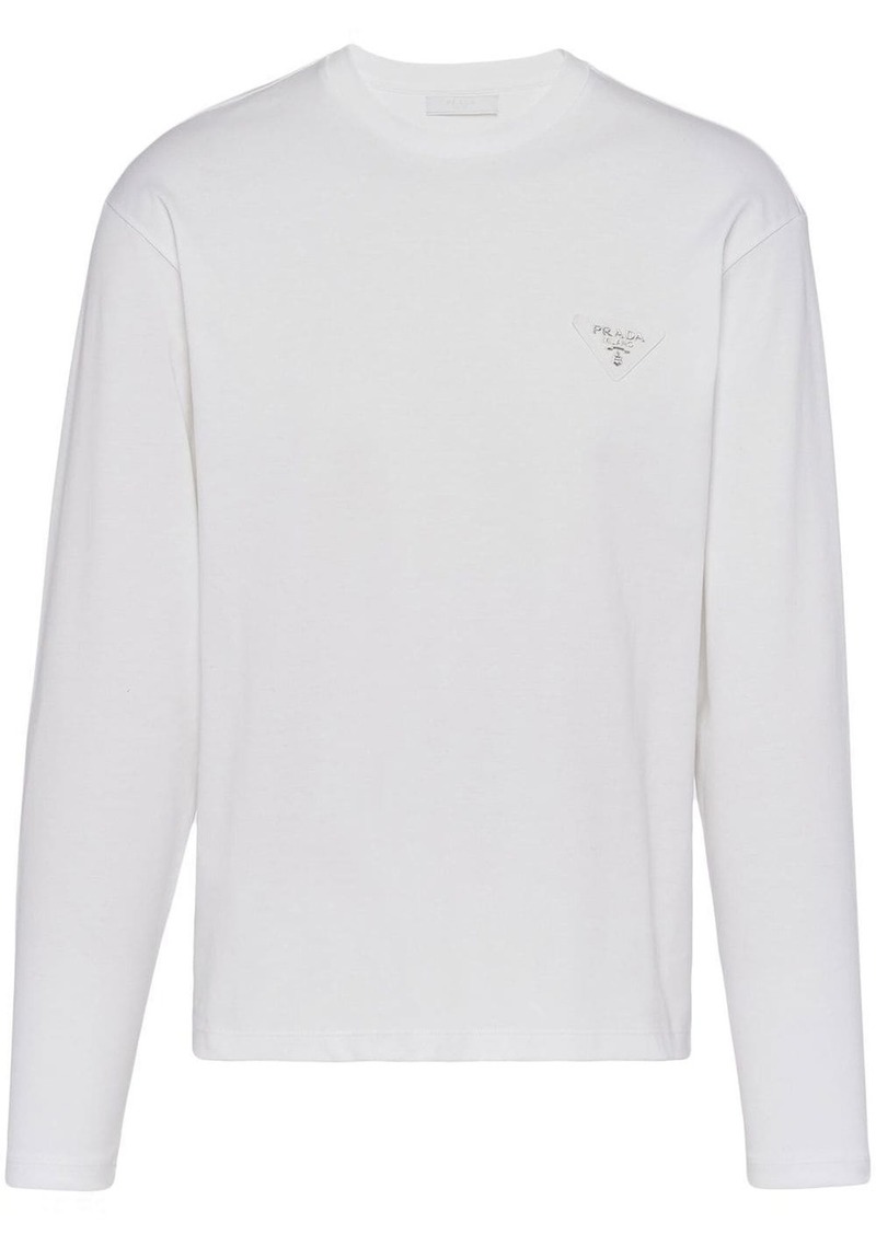 Prada logo-patch long-sleeve T-shirt