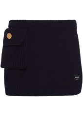 Prada ribbed-knit wool miniskirt