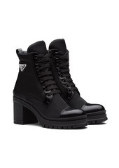 Prada logo plaque ankle boots