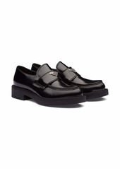 Prada Chocolate brushed leather loafers