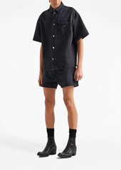 Prada triangle-logo denim shirt