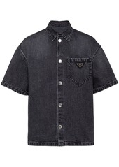 Prada triangle-logo denim shirt