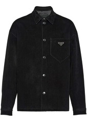 Prada triangle-logo cotton shirt