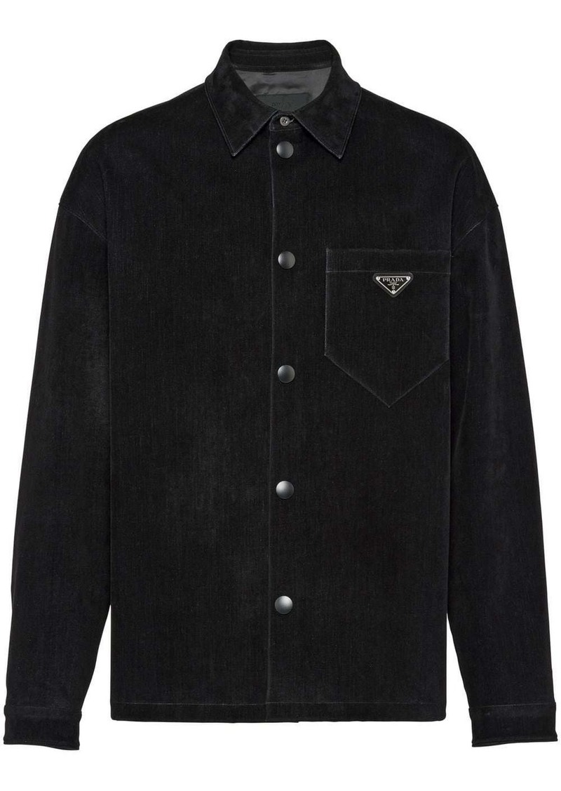 Prada triangle-logo cotton shirt