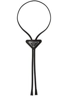 Prada triangle-logo leather neck tie