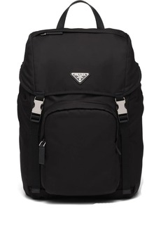 Prada logo-plaque multi-pocket backpack