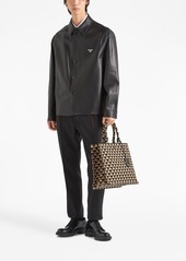 Prada triangle-logo nappa-leather shirt