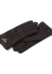 Prada logo-plaque slip-on gloves