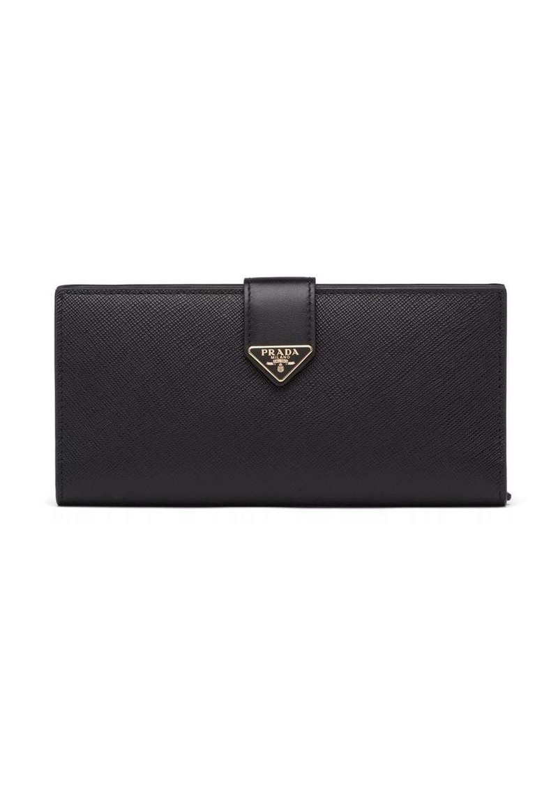 Prada logo-plaque snap-fastening wallet