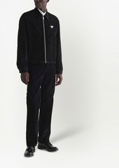 Prada triangle-logo velvet blouson jacket