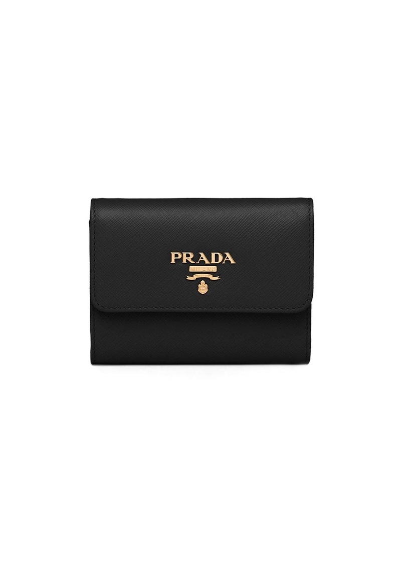 Prada logo plaque wallet