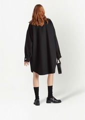 Prada logo-plaque wool coat