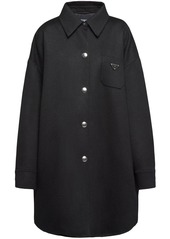 Prada logo-plaque wool coat