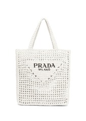 Prada logo-print raffia tote bag