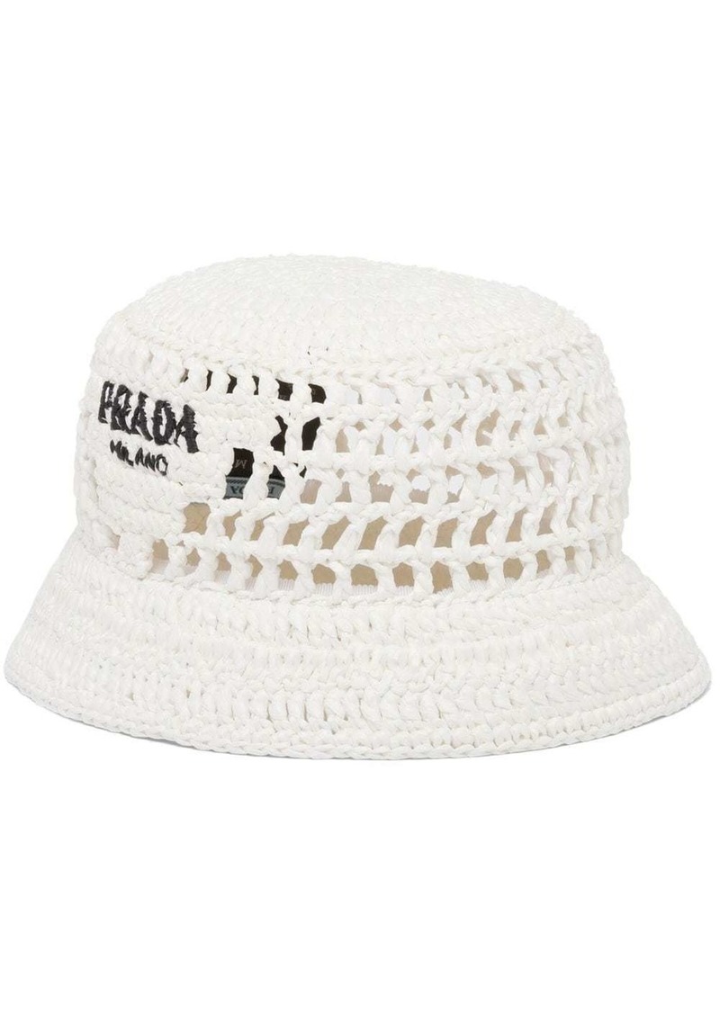 Prada raffia bucket hat