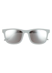Prada 54mm Polarized Square Sunglasses in Grey White/grey/silver Mirror at Nordstrom