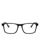 Prada 54mm Rectangular Optical Glasses in Black at Nordstrom
