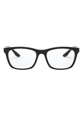 Men's Prada 55mm Square Optical Glasses - Black