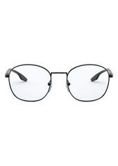 Prada Linea Rossa 53mm Round Optical Glasses in Black at Nordstrom