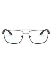 Men's Prada Linea Rossa 55mm Rectangular Optical Glasses - Matte Black