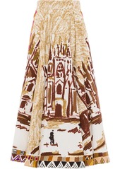 Prada Milan print pleated skirt