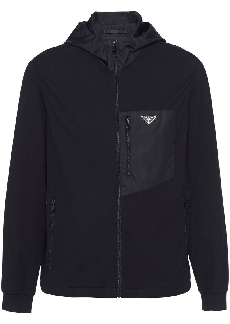 Prada panelled hooded jacket