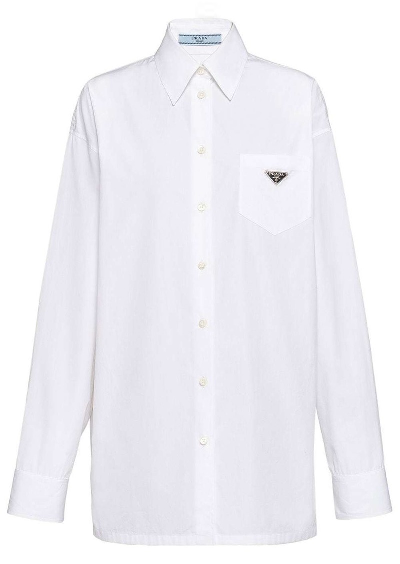 Prada triangle-logo poplin shirt