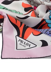 Prada floral-print twill scarf