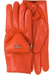 Prada pouch-detail logo gloves