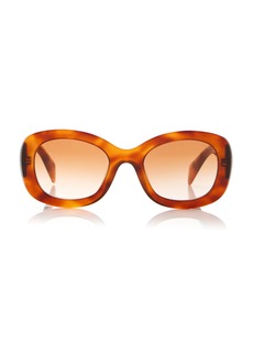 Prada - Round-Frame Acetate Sunglasses - Brown - OS - Moda Operandi