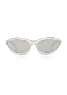 Prada - Mask-Frame Acetate Sunglasses - Silver - OS - Moda Operandi