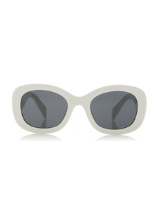 Prada - Round-Frame Acetate Sunglasses - White - OS - Moda Operandi
