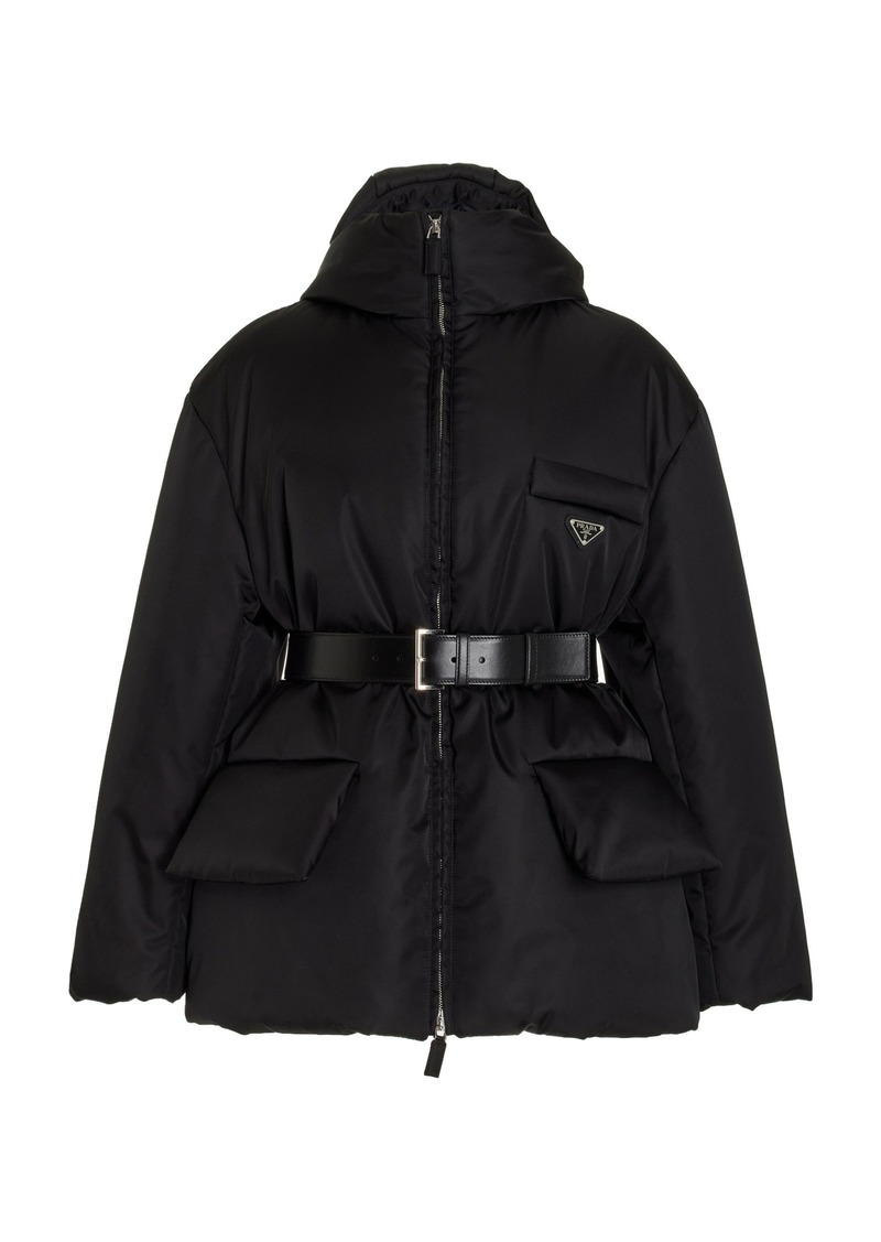 Prada - Belted Re-Nylon Down Jacket - Black - IT 44 - Moda Operandi