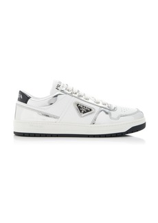 Prada - Cassetta Leather Sneakers - Silver - IT 36 - Moda Operandi