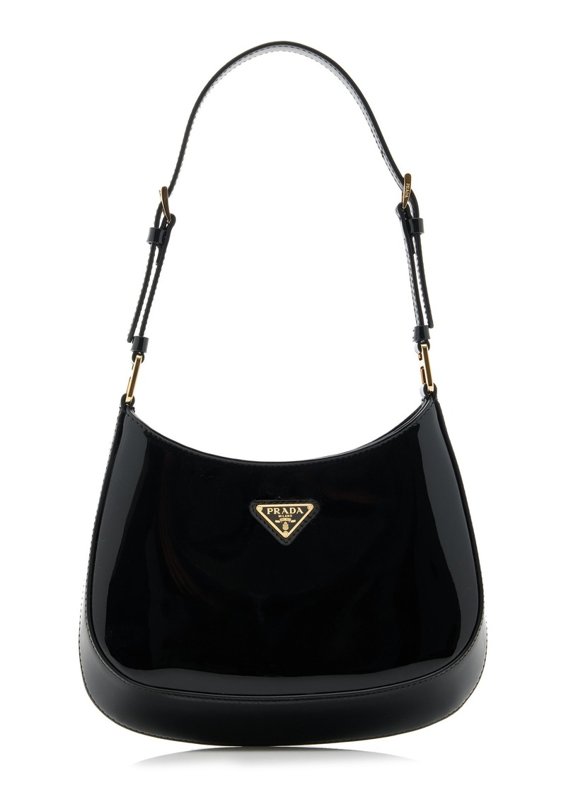 Prada - Cleo Patent Leather Shoulder Bag - Black - OS - Moda Operandi